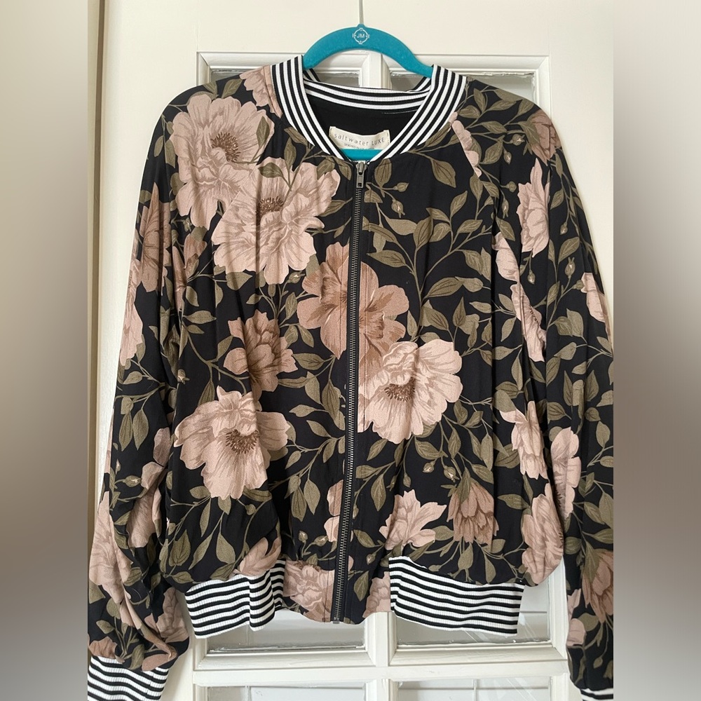 Saltwater Luxe Floral Bomber Jacket
